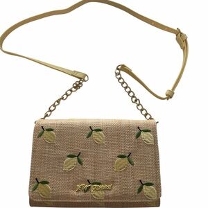 Betsey Johnson Lemon Khaki Crossbody Chain Bag 🍋
